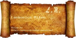 Lenkovics Mikes névjegykártya